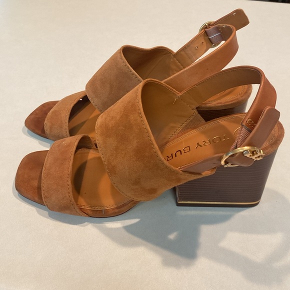 TORY BURCH Women's Selby Block-Heel Wide Strap Sandals Color: Ambra Sz 9 - Picture 9 of 14